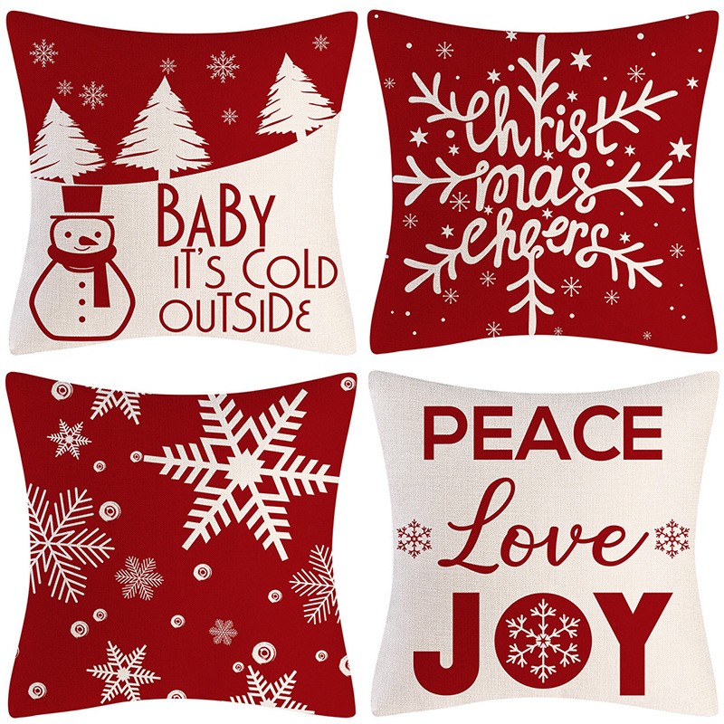 Christmas Pillowcase Factory - Red Cushion Cover Navidad Gift