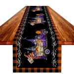 Halloween Table Runner Factory - Gnome Pumpkin Printed Linen Decor