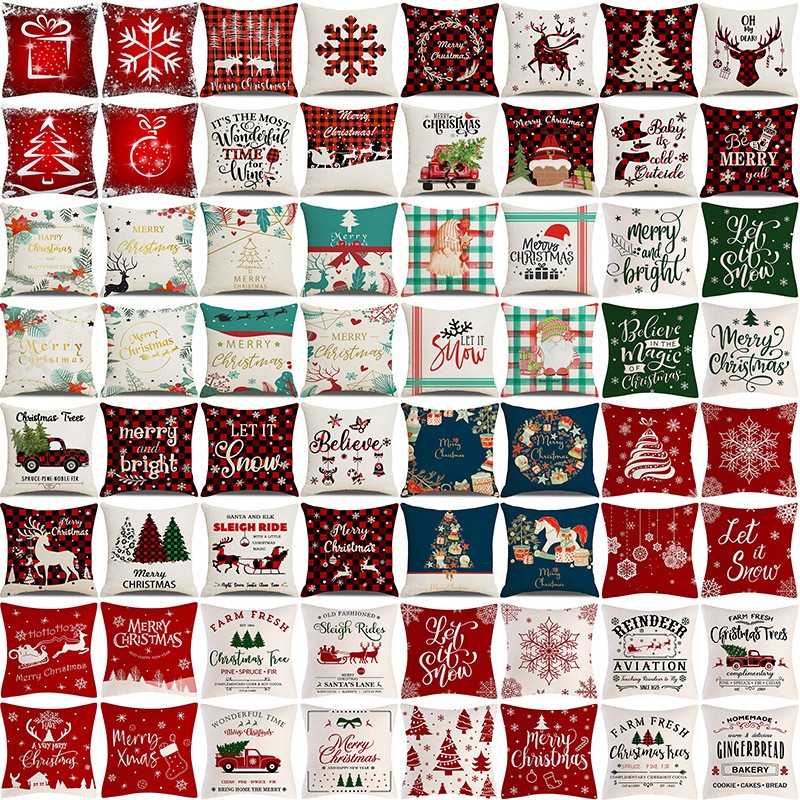 Christmas Pillowcase Factory - Snowflake Red Deer Linen Decor