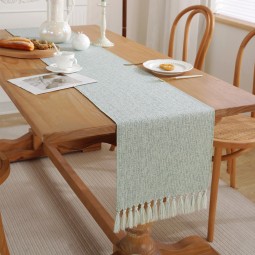 Table Runner Factory - Modern Tassel Cotton Linen Tablecloth