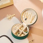 Jewelry Box Factory - Round PU Leather Portable Mini