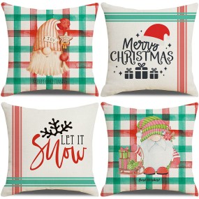 Christmas Pillow Cover Factory - Santa Tree Elk Snow Design