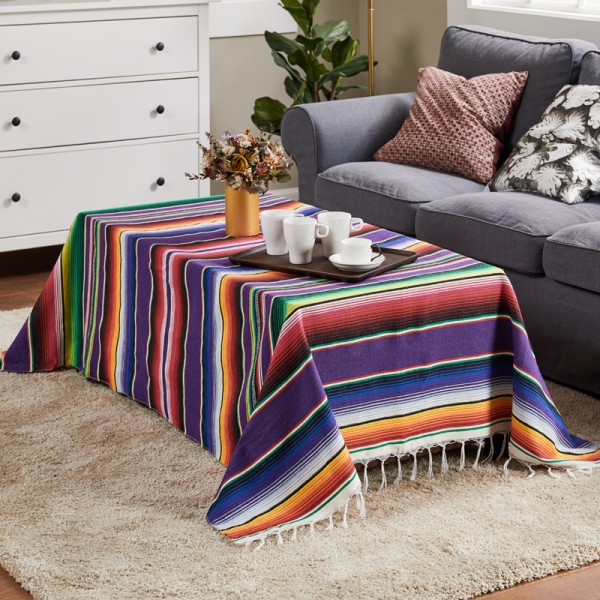 Beach Blanket Factory - Bohemian Striped Tassel Picnic Mat