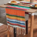 Mexican Table Runner Manufacturer - Clear Printing Tassel Design