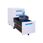 Steel Filing Cabinet Manufacturer - 3 Drawers Round Edge Mobile