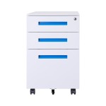 Steel Filing Cabinet Manufacturer - 3 Drawers Round Edge Mobile