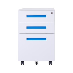 Steel Filing Cabinet Manufacturer - 3 Drawers Round Edge Mobile
