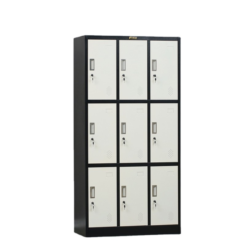 Steel Locker Manufacturer - 9 Door Gym School Staff Wardrobe