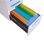 Steel Filing Cabinet Manufacturer - 3 Drawers Round Edge Mobile
