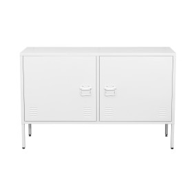 TV Stand Manufacturer - White Metal 2 Door Short Cabinet