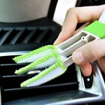 Car Air Brush Manufacturer - 2 in 1 Green Polyester Dust Brush