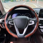 Steering Wheel Cover Manufacturer - Mahogany Texture Snap-on Soft