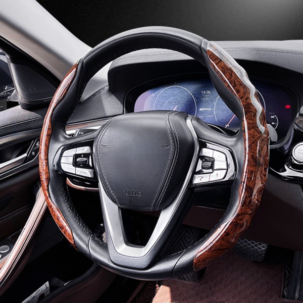 Steering Wheel Cover Manufacturer - Mahogany Texture Snap-on Soft