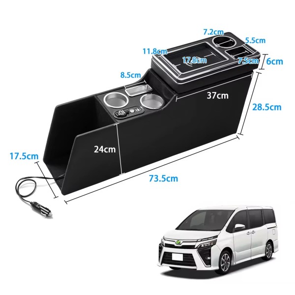 Armrest Box Manufacturer - Toyota Voxy Noah 80 Series QC3.0
