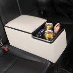 Car Armrest Factory - Leather Rear Console Cup Holder