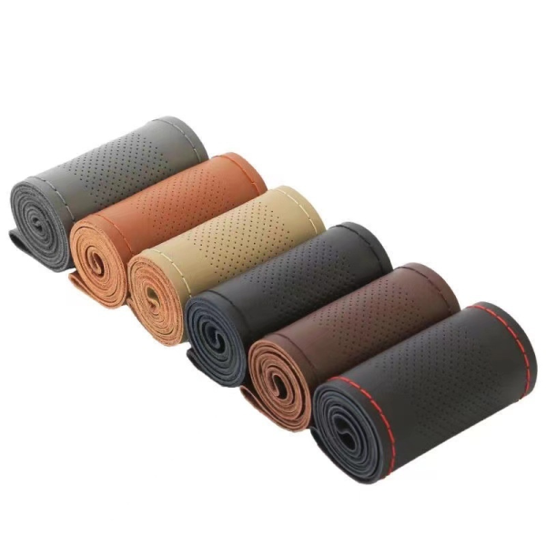 Steering Wheel Cover Manufacturer - Unisex PU Leather Hand-Stitched