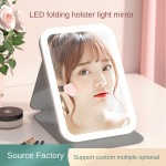 LED Desktop Mirror Supplier - Portable LED Rotating USB Rechargeable Foldable PU