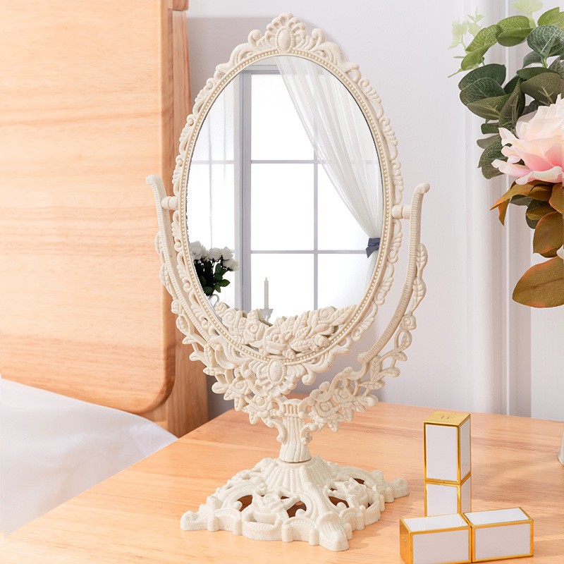 Desktop Mirror Supplier - Luxury Vintage Retro Double Sided Plastic Frame Personalized