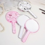 Handheld Mirror Manufacturer - Portable Luxury Round Silver Plastic Frame Irregular