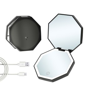 LED Pocket Mirror Manufacturer - Portable Folding Double Sided 2X Magnifying Lighted