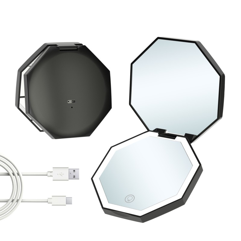 LED Pocket Mirror Manufacturer - Portable Folding Double Sided 2X Magnifying Lighted