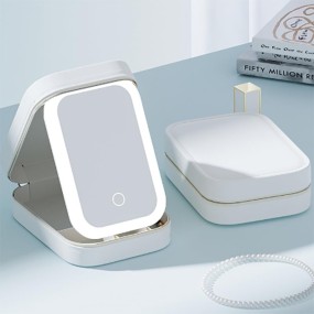 LED Cosmetic Mirror Supplier - Portable Multifunctional Leather with Personalized Storage