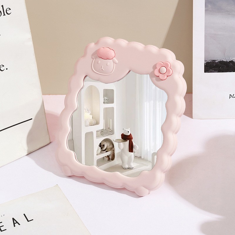 Desktop Makeup Mirror Supplier - Portable Cute Table Plastic Single Sided Folding