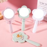 Handheld Makeup Mirror Supplier - Portable Flower Shape Custom Logo Hand Handle