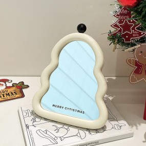Desktop Mirror Supplier - Cute Cream Style Christmas Tree Plastic Wall Mount