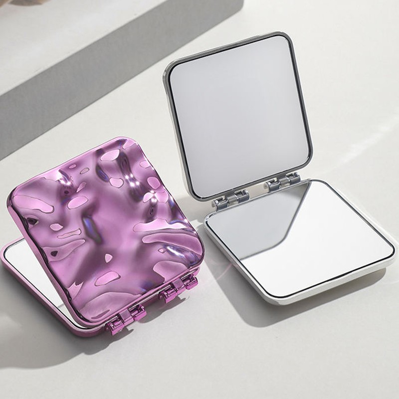 Pocket Makeup Mirror Supplier - Mini Double Side Plastic Electroplated Custom Logo