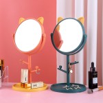 Desktop Makeup Mirror Factory - Hot Sale Cute Cartoon Cat Ears Design Plastic Rotatable