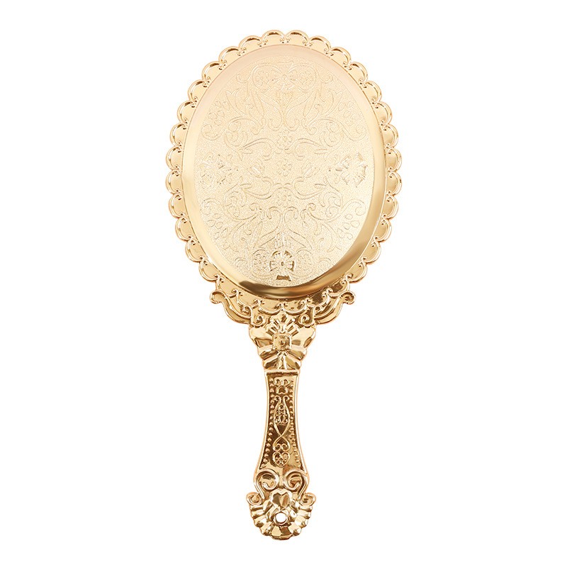 Handheld Makeup Mirror Manufacturer - OEM Custom Vintage Gold Plated Plastic