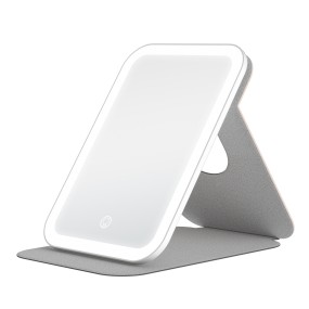 可定制LED桌面镜 - 便携LED旋转USB充电折叠PU供应商