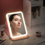 LED Desktop Mirror Factory - Portable Custom Logo LED 3 Color Touch Screen USB
