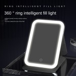 LED Desktop Mirror Supplier - Portable LED Rotating USB Rechargeable Foldable PU