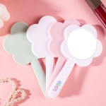 Handheld Makeup Mirror Supplier - Portable Flower Shape Custom Logo Hand Handle