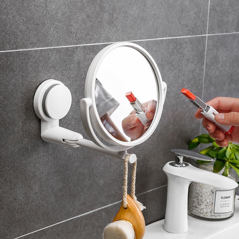 Wall-Mounted Mirror Manufacturer - Modern Portable Plastic Punch Free 360 Rotating
