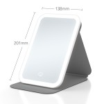 LED Desktop Mirror Supplier - Portable LED Rotating USB Rechargeable Foldable PU