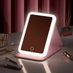 LED Desktop Mirror Factory - Portable Custom Logo LED 3 Color Touch Screen USB