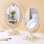 Desktop Mirror Supplier - Luxury Vintage Retro Double Sided Plastic Frame Personalized