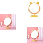 Tabletop Mirror Manufacturer - Portable Cute Cartoon Small Round Cat Plastic Elegant