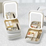 LED Cosmetic Mirror Supplier - Portable Multifunctional Leather with Personalized Storage