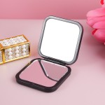 Pocket Makeup Mirror Manufacturer - Custom Logo Mini Double Sided Folding Plastic Square