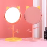 Desktop Makeup Mirror Factory - Hot Sale Cute Cartoon Cat Ears Design Plastic Rotatable