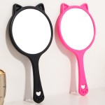 Handheld Makeup Mirror Supplier - Custom Logo Portable Cat Shaped Plastic Single Sided