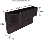 Car Organizer Factory - Cup Holder PU Leather Slit Box