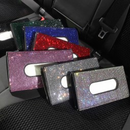 Sun Visor Tissue Box Manufacturer - Clear Bling Crystal