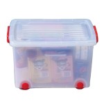 PP Storage Box Manufacturer - 40L Transparent with Wheels