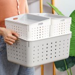 Storage Basket Container Manufacturer - Nordic Style White Grey Rectangle