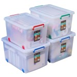 PP Storage Box Manufacturer - 40L Transparent with Wheels